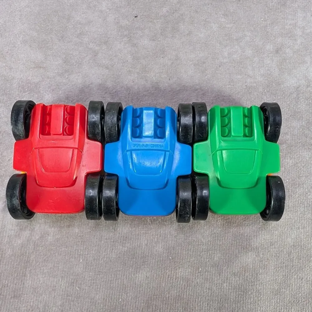 Vintage 1991 Fisher Price Tumbling Racers Vertical Racetrack Tower 2053 w/3 Cars